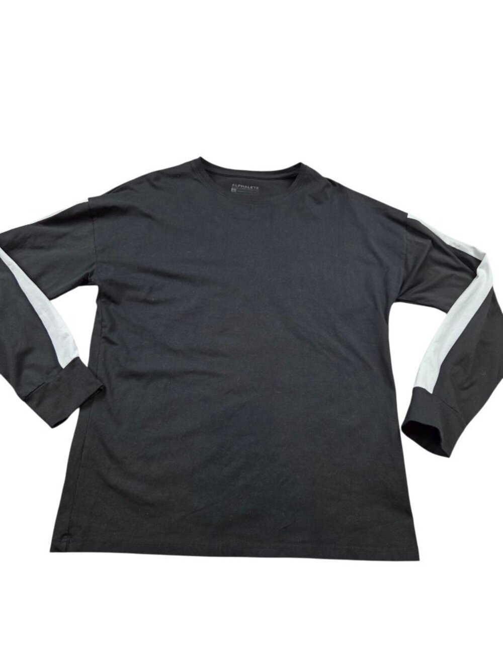 Alphalete T Shirt Mens Large Black Long Sleeve Spellout Crew